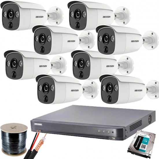 DVR kit with 8 ColorVu cameras Hikvision DVR HDD cctvspot